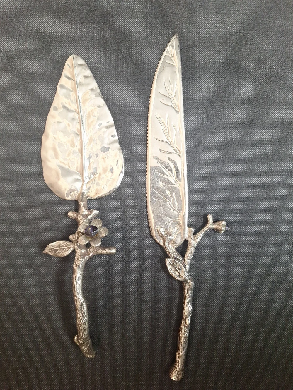 Bombay Silver-Tone Leaf & Branch Cake Knife and Server Set